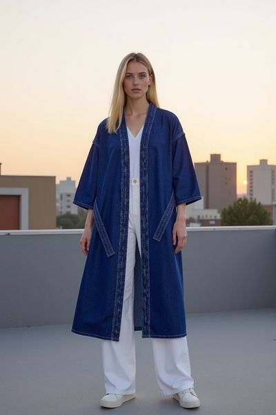 ENZİM JEANS Kimono din denim pentru femei