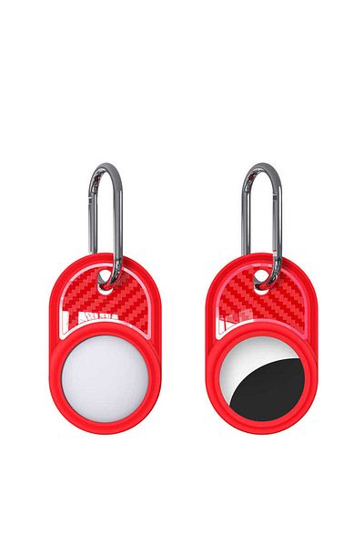 UMEYIR Sys Airtag 05 Compatible Silicone Keychain-Red