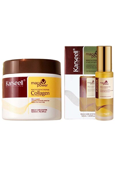 KARSEEL مجموعة قناع الشعر بالكولاجين من كارسيل 500 مل + سيروم زيت الأرغان 50 مل
