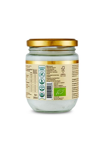 Earth s Finest Earth's Finest Organic Extra Virgin Coconut Oil - 200ml | Cold-Pressed, Fresh Flavored & Unrefined |
