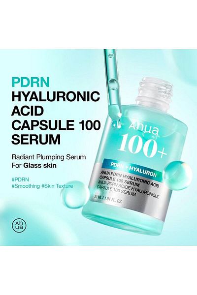 ANUA PDRN Hyaluronic Acid Capsule Serum, Hydration, Moisture Plumping, Fragrance-Free, 30ml