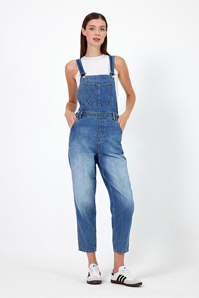 VENA Salopetă Dora Dirty Med Blue Mom Jean Salopet de damă