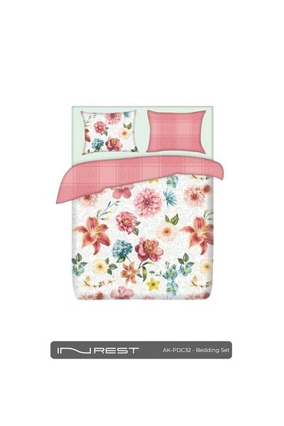 INREST Diamond Single Duvet Cover Set (WITHOUT FILLING) Cotton 100% Single Size 160x230 Cm - 2 Pieces