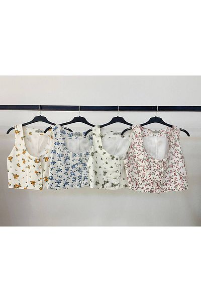 BETULAKSUBUTİK Flower Pattern Vest