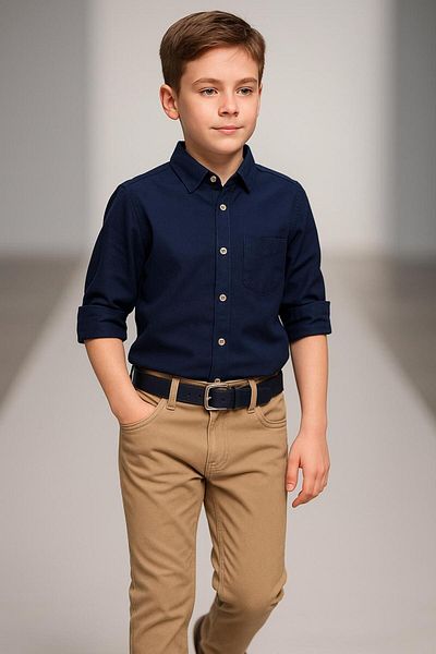 Esterella Oxford Long Sleeve Shirt Men's Suit / Boy's Shirt Suit / Shirt Pants Suit