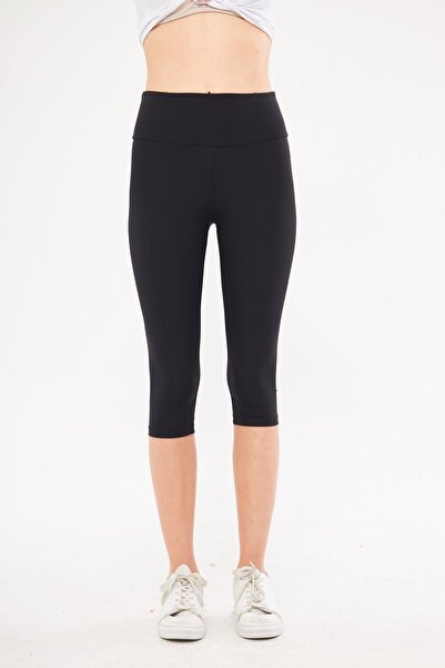 Chandraswear Women's Black Capri Below Knee Leggings - Paloma