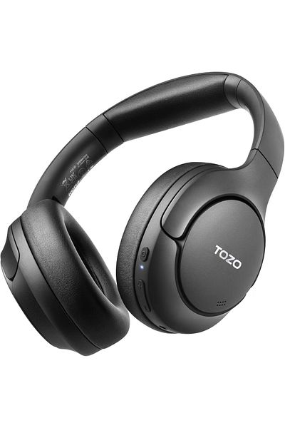 Smart Vibe Casti Wireless Over-Ear TOZO® H10 Adaptive Hybrid Active Noise Cancelling, Hi-Res Audio, Black