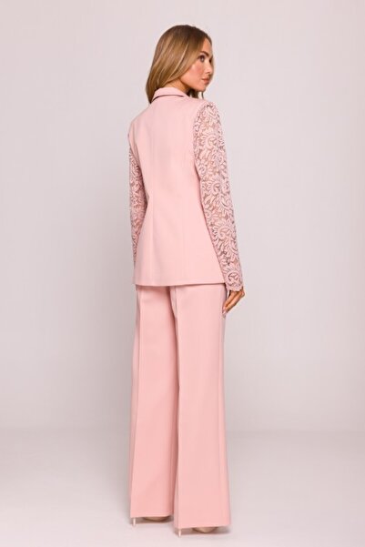 Made of Emotion LACE PANELS SINGLE BUTTON BLAZER