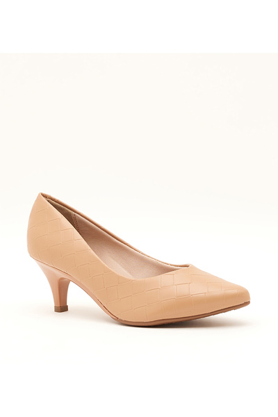 Beira Rio حذاء نسائي بكعب متوسط، لون بيج 658 | صنع في البرازيل