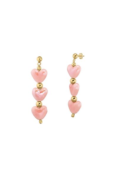 AGAPI Ceramic Heart Earrings with Silver and Gold-Plated Accessories - Agapi