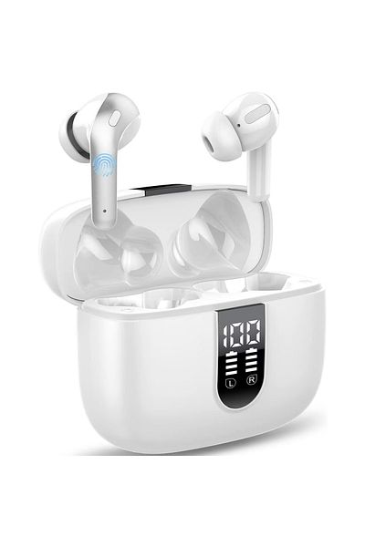 Smart Vibe Casti True Wireless ViBE™ MOOD-X08 Active Noise Cancelling, Bluetooth 5.3, Crystal Sound, Pure White