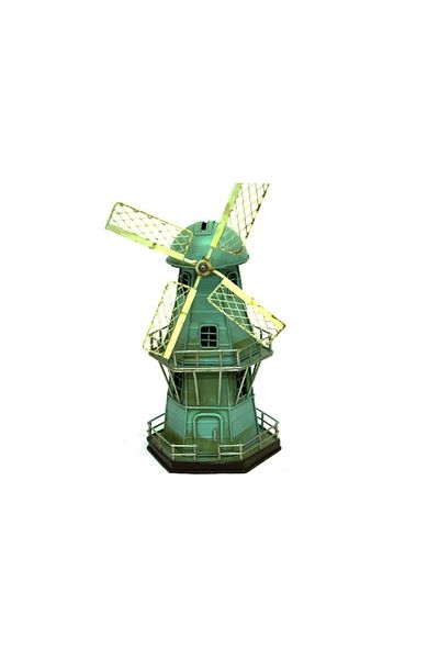 ECOME Vintage Trinket Piggy Bank Windmill - Decorative Metal Gift