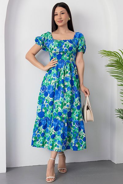 PULLIMM Gipeli Square Neck Floral Dress Dks1097