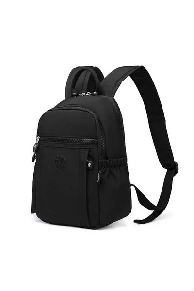 SMART BAGS Дамска раница от набръчкан плат, малък размер BC 3179 - черна
