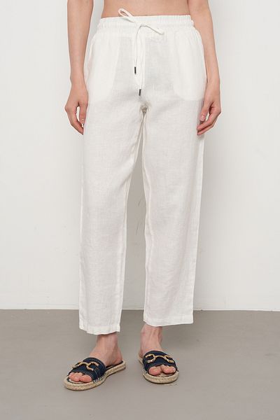Orfeo Negro Women's 100% Linen Comfortable Fit Solid Color Pants