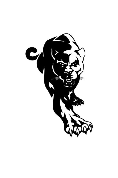 Reysa Tasarım ملصق سيارة بانثر مقاس 17×17 سم باللون الأسود