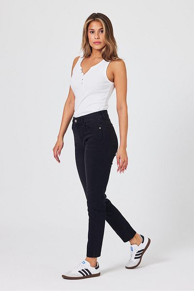 VENA Blugi boyfriend de damă Mila Black - Lyocell