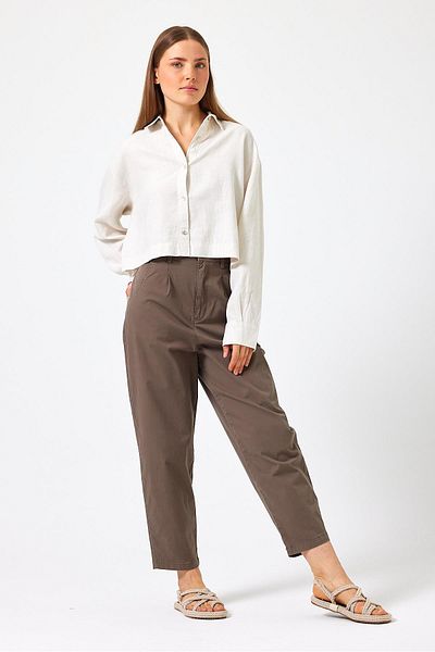 VENA Γυναικείο παντελόνι Chino Stacy Mink - Slouchy Fit (Lyocell)