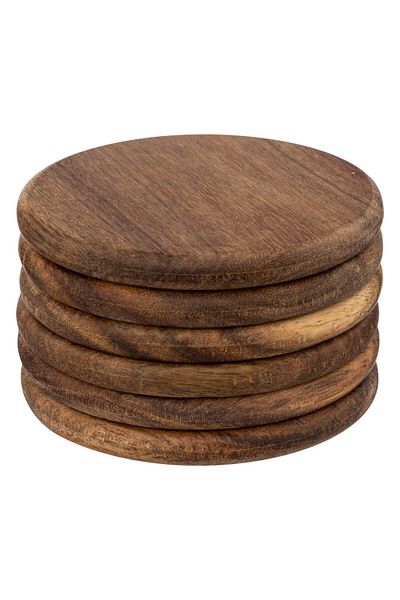 Secret de Gourmet Set de 6 suporturi pentru băuturi Acaccia, 10 x Î 6 cm