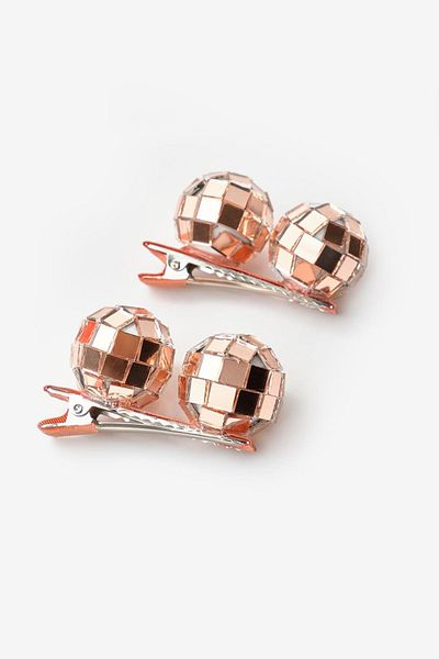 Le Mabelle Rose Disco Ball Figured Girl's 2-Piece Buckle Set