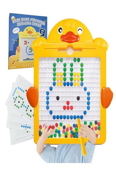 rexa Cute Duck Magnetic Drawing Board – Large Bead Art Pad with Magnetic Pen for Toddlers & Kids