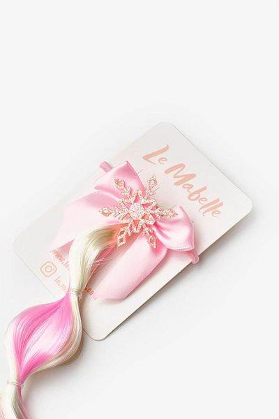 Le Mabelle Pink Snowflake Detailed Hair Girl's Hair Clip