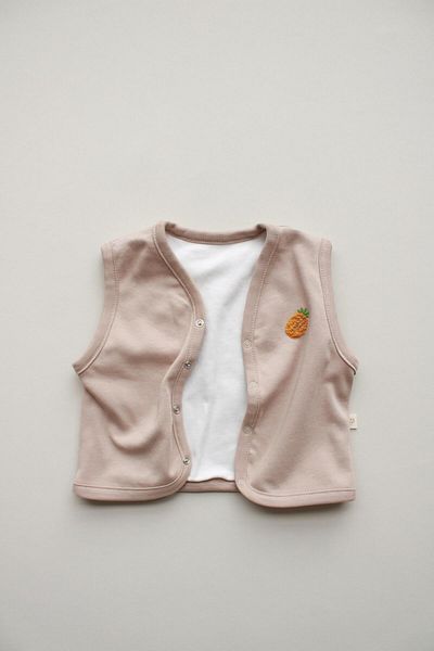 Oh La La Koala For Little Ones Pineapple Embroidered Double Sided Vest