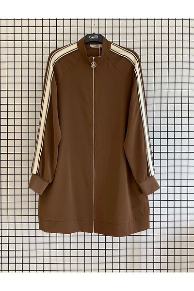 Armine Trend Boydan Zippered Ribbed Tunik-Black 25Yt414