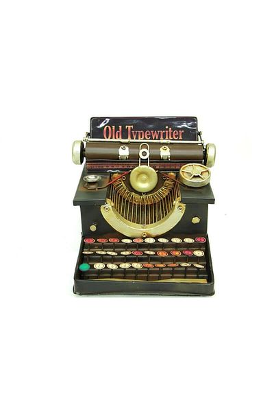 ECOME Vintage Typewriter Figurine - Decorative Metal Gift
