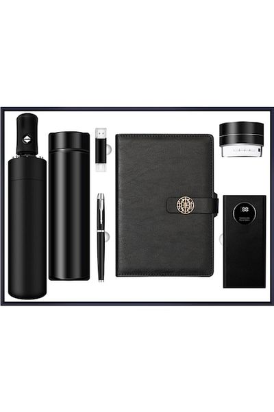 OEM Premium Gift Set with Smart Thermos 450ml, Powerbank 10,000mAh, Bluetooth Speaker, Compact Umbrella,