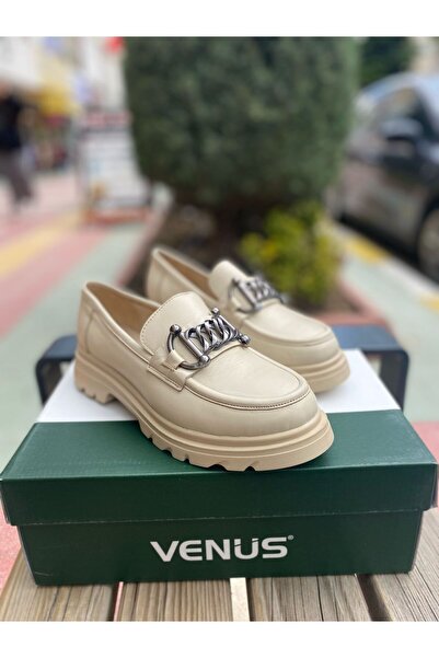 Venüs 25430347y Kadın Hakiki Deri Kalın Tabanlı Loafer Ayakkabı