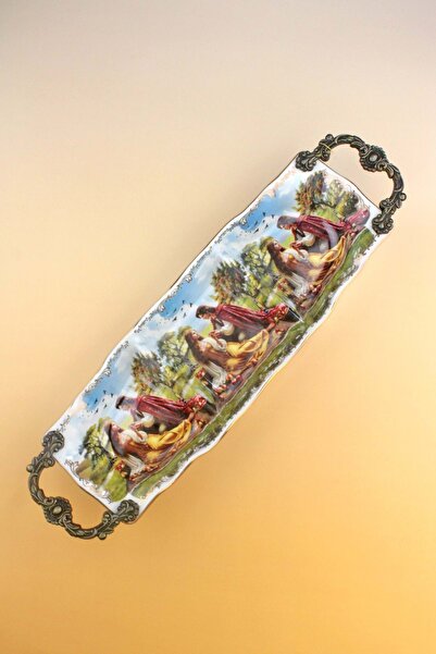 Bursa Porselen Dekor Special Serenade Decorative Rectangular Compartment Plate