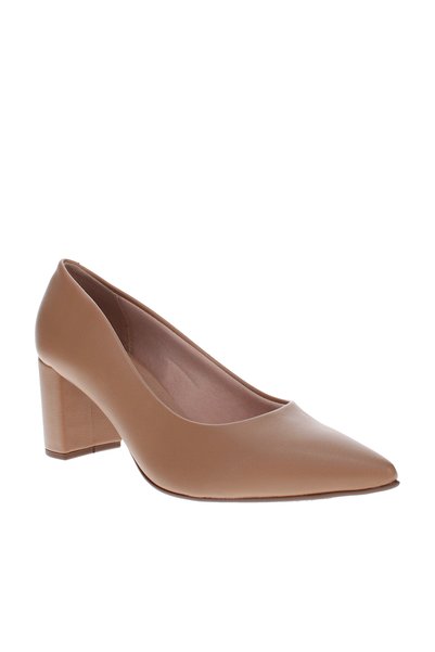 Beira Rio Ladies Mid Heel Shoes Tan | Made In Brazil