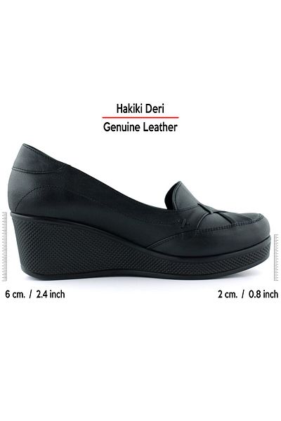 Erkan Saçmacı Shay Exclusives Pantofi casual din piele naturală neagră, cu detaliu de bandă încrucișată, cu toc cu pană brodat