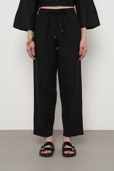 Orfeo Negro Women's 100% Linen Comfortable Fit Solid Color Pants