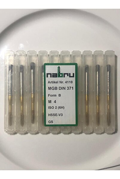 NABRU KLAVUZ HSS 371/C 4MM NABRU 4110- DÜZ - Tin Kaplı