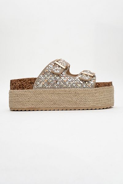 Ataköy Ayakkabı Women's Thick Sole Stone Slippers