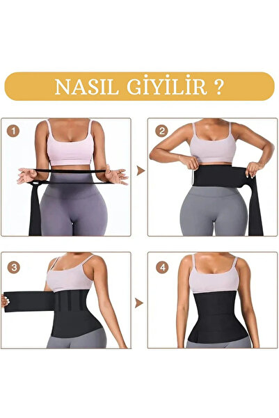 Sh Mağazacılık Toparlayıcı Bele Kum Saati Görüntüsü Veren Sarma Tüm Bedenlere Uyumlu 3 metre Unisex Korse