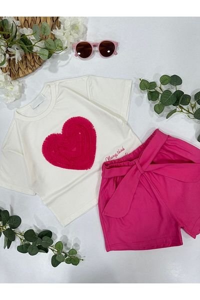 ChibuumKids Girl's Shorts and Heart Set