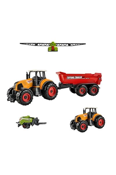 ideal STORE Set of 6 idealStore Farm Cars Agricultural Equipment, Realistic Replicas, 2 Tractors, Sprayer, Trailer Ba