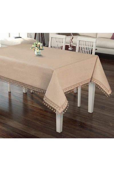 TABE Natural Linen Elegante Tablecloth, rectangular 160x220cm