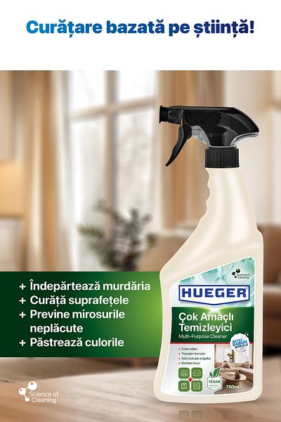 Hueger Multi-Purpose Vegan Detergent, Foam & Spray, With White Soap Fragrance, 750 ml