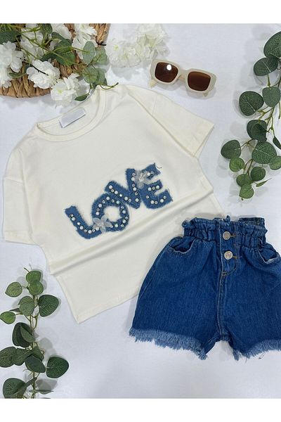 ChibuumKids Girl's Shorts Love Written Suit