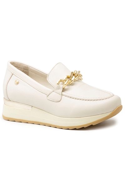 Mammamia D25Ya-03510 Cream Skin Leather Comfort Padding Women's Shoes