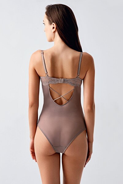 C&City Bosuna Mink Push up Lace Details Bodysuit C15099