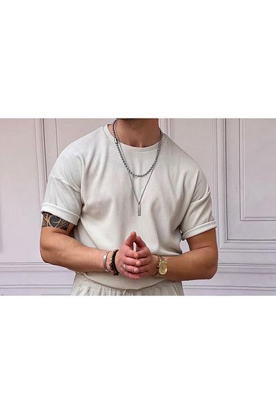 viperkombin Μπλουζάκι με λαιμόκοψη με ραβδώσεις Lycra Flexible Normal Fit