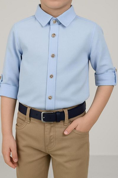 Esterella costum bărbătesc cu cămașă oxford cu mânecă lungă / costum cămașă băiat / costum cămașă pantaloni
