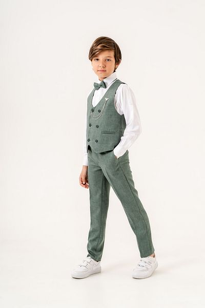 carino's kids Boy's Tuxedo Suit - Set of 4 with Vest, Bow Tie and Shirt