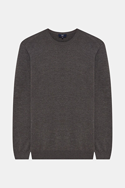 W Collection Gray Melange Polo Neck Long Sleeve Sweatshirt
