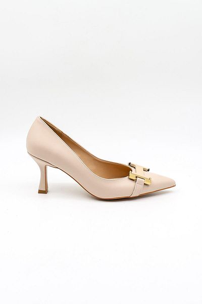 KRISTE BELL Short Heel Buckle Stiletto Kb5008 Beige